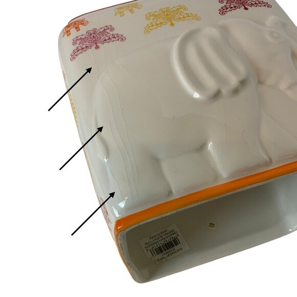 Creative Bath Products Silk Road Ceramic Tissue Box Cover Elephant Paisley - Picture 9 of 9